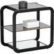 Ambretta 23.5 X 22.25 inch Black / Smoke Grey Side Table